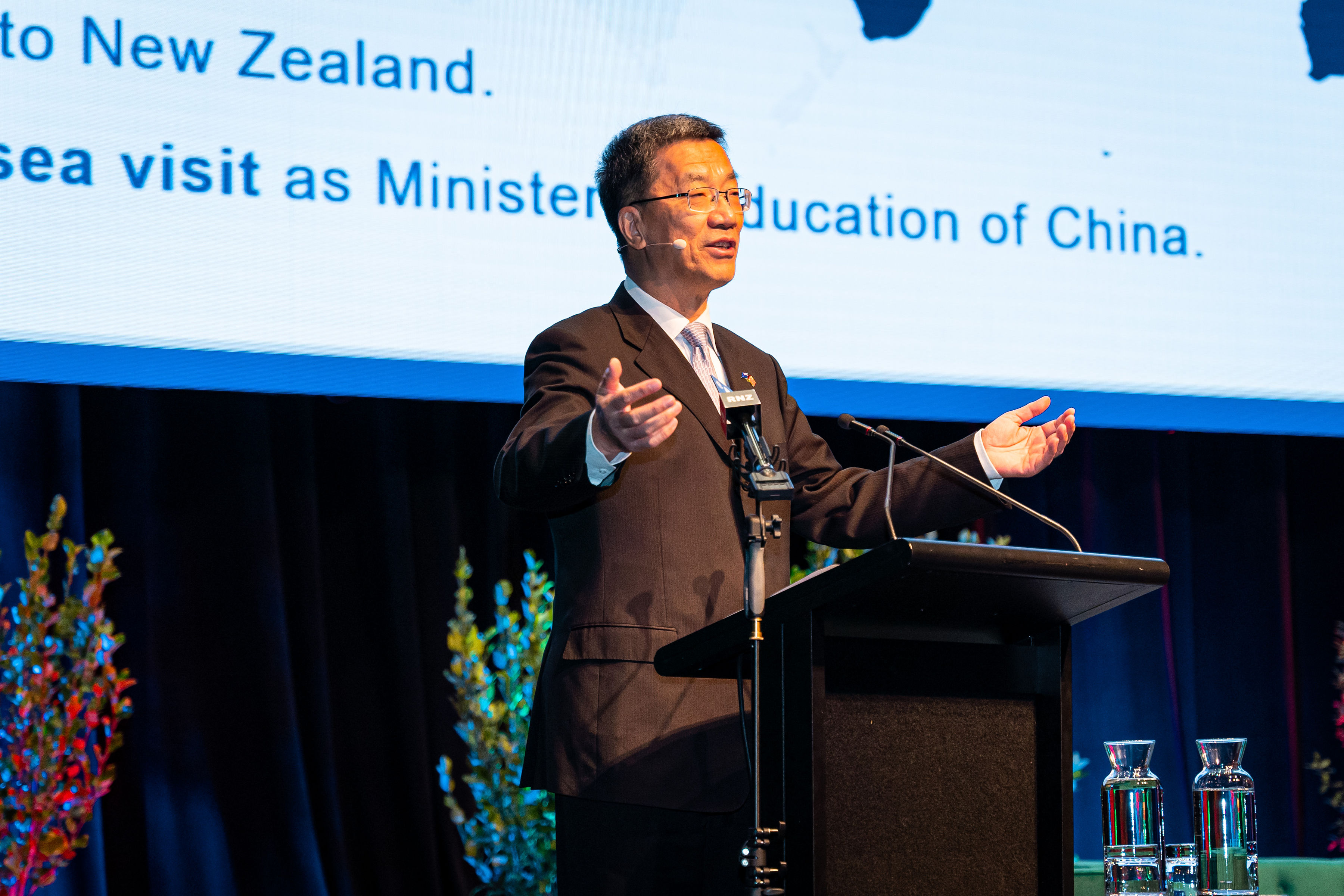 Chinas Minister for Education His Excellency Huai Jinpeng delivers the Country of Honour keynote address at conference